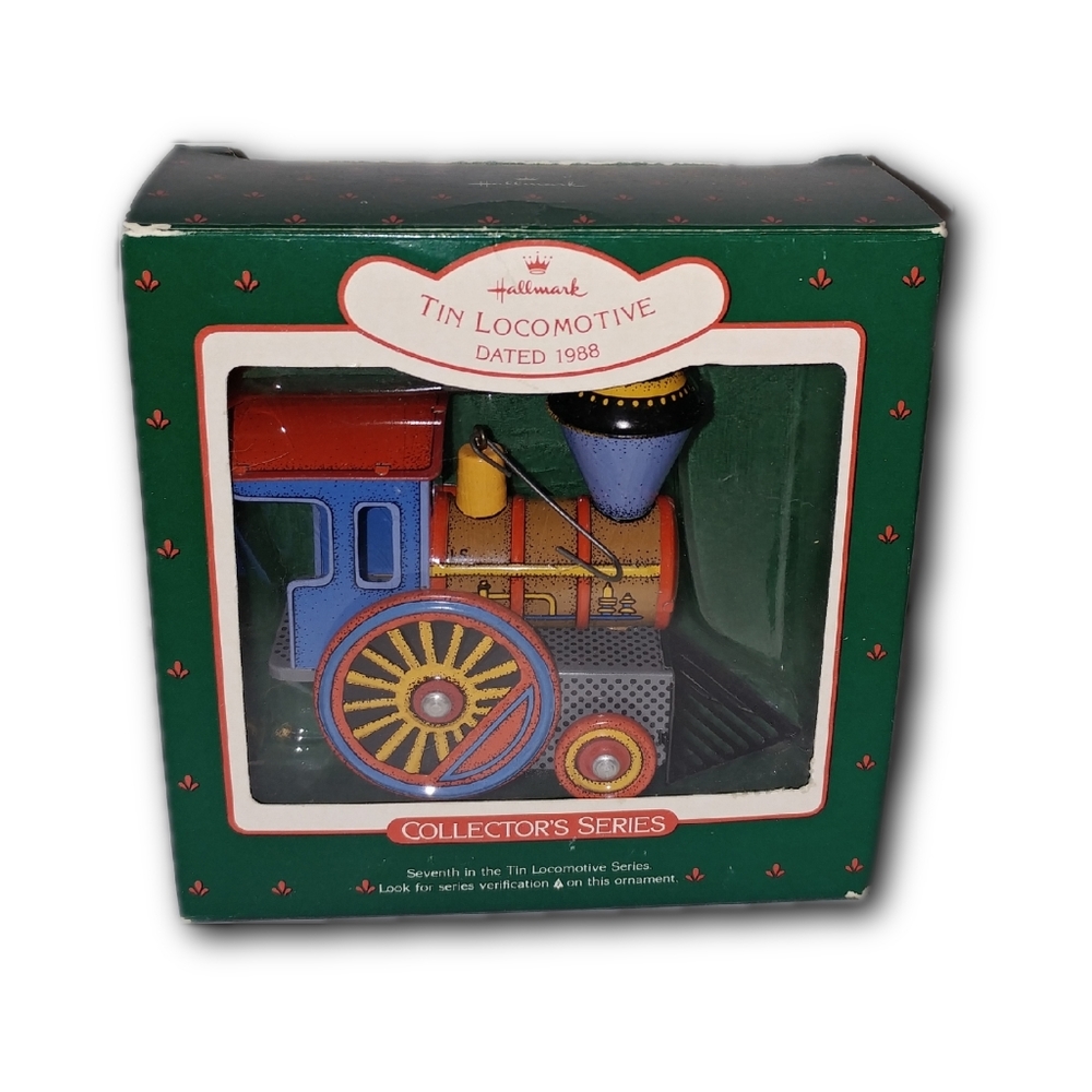 VTG! 1988 HALLMARK Tin Locomotive Ornament